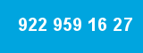 922 959 16 27 922 959 16 27